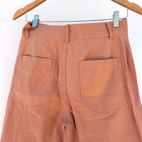 Apiece Apart Merida High Waisted Wide Leg Pants Pink Clay Cotton Size 4 - Picture 6 of 10